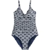 Next Maillot de bain modelant bleu marine / blanc