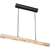 Globo Lighting Lampe suspendue Mella noir avec bois 80cm
