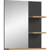 Ebuy24 Canu miroir de salle de bain chêneReproduction, gris.