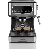 Gorenje ESCM15DBK, Machine à café automatique, Noir, Argent