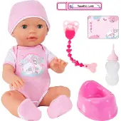 Bayer Design 94209AA Poupée Interactif Piccolina Love, poupon parle, fait pipi, cligne des yeux, rose, 42cm