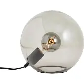 Brilliant Lampe de table sphère Belado noir avec verre fumé