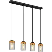 Globo Lampe à suspendre métal noir, 3x E27