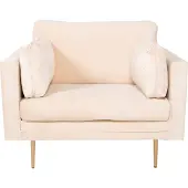 Venture Home Boom Fauteuil en velours, Beige clair.