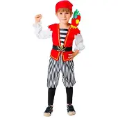 MOM Caribbean Pirate Costume Rouge 3-4 Years Enfants