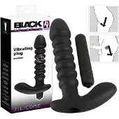 Black Velvets - vibromasseur rainuré moyen - silicone noir