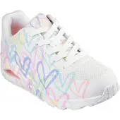 SKECHERS Baskets basses 'Uno - Spread The Love' bleu / bleu clair / rose / blanc