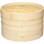Kitchencraft World of Flavors Panier de cuisson vapeur de Bamboo, Streamer Bamboo, 2 niveaux, 25cm (9''), Beige