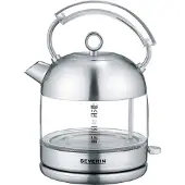 Severin WK 3459 Bouilloire en verre rétro WK 3459, Acier inoxydable