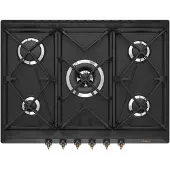 Smeg Table de cuisson à gaz encastrable Coloniale SRV876AOGH Anthracite 5 brûleurs