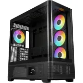 Gamdias Atlas P2 CG RGB Mid Tower ATX Case with Glass Panels Noir - Midi/Minitower - ATX