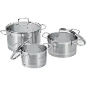 ProfiCook Set de casseroles 6 pièces, Poêle + casserole, Argent