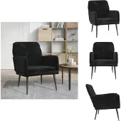 vidaXL Fauteuil noir 62x79x79 cm velours - fauteuil