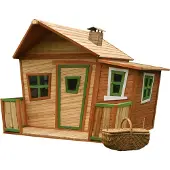 Axi Lisa Maison Enfant En Bois | Maison De Jeux Pour L'Extérieur / Jardin En Marron & Vert | Maisonnette / Cabane De Jeu Avec Des Fenêtres Et