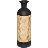 Atmosphera VASE CANNAGE MÉTAL ET BOIS 60CM