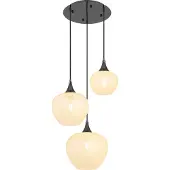 Globo Lighting Suspension anthracite Maxy avec verre blanc 3 lumières Ø 49cm