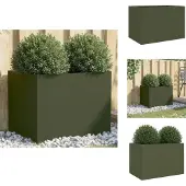 vidaXL Jardinière vert olive 62x47x46 cm acier