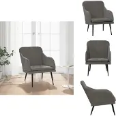 vidaXL Fauteuil gris foncé 63x76x80 cm Velours - Fauteuil