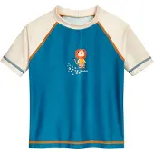 Playshoes Protection UV 'Dschungel' écru / pétrole / orange
