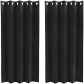 vidaXL Rideaux occultants 2 pcs noir 140 x 175 cm velours