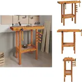 The Living Store établi avec étaux 92x48x83 cm bois massif acacia
