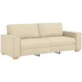 vidaXL Sofa 3 places avec coussin Crème 220 x 78 x 84 cm tissu