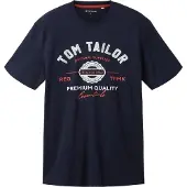 Tom Tailor T-Shirt marine / marron châtaigne / blanc