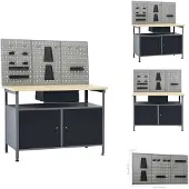 vidaXL Établi avec 3 panneaux à outils - Établis