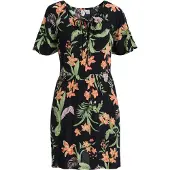 Roxy Tropical Tides Crinkle Short Sleeve Short Dress Noir XS Femme