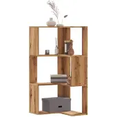 vidaXL Bibliothèque d'angle 3 niveaux chêne artisanal bois ingénierie