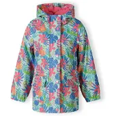 MINOTI Manteau de pluie pour filles, imperméable, multicolore, avec doublure capuche - Manteau de pluie pour enfants doublé, avec motif tropical