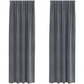vidaXL Rideaux occultants, 2 pièces, gris clair, 140 x 245 cm, en velours