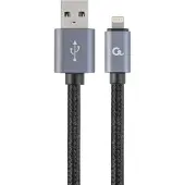 Gembird CCB-mUSB2B-AMLM-6 8-Pin Kabel mit Metallanschlüssen, 1,8 m, schwarz