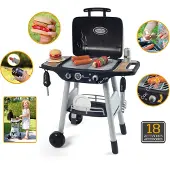 Smoby Gril av. Accessoires - 18 Parties - Noir - - UneTaille - Jouet de Cuisine