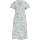 Vila Lovie Wrap Short Sleeve Midi Dress Bleu 34 Femme