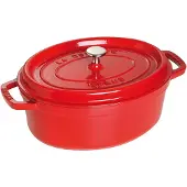 Staub Cocotte en Fonte Émaillée avec Couvercle, Tous feux dont induction, 5 à 6 personnes, Ovale, 31 cm, 5,50 L, 7 kg, Cerise