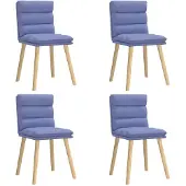 vidaXL Chaises de salle à manger 4 pcs. Tissu bleu jean