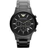 Emporio Armani Emporio Montre Chronographe Homme Noire en Acier Inoxydable AR2453 - 43 mm