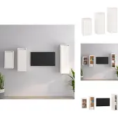 vidaXL Armoires TV 3 pcs. Blanc Pin massif - Meubles TV