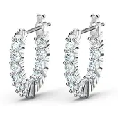 Swarovski Boucles d'oreilles 'Matrix' argent / transparent