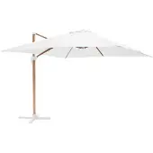 Oviala Parasol déporté carré 3x3m effet bois écru - Brescia