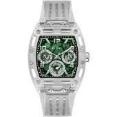 GUESS Montre à affichage analogique 'GT Phoenix' sapin / noir / argent / transparent