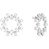 Swarovski Boucles d'oreilles 'Matrix' gris argenté / blanc