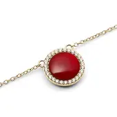 Daniel Wellington Beautiful Gold-Plated Necklace With Agate And Crystals Audrey Dw00401440, (plaqué or)