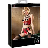 Abierta Fina Ensemble Rehausseur de Poitrine avec Anneaux (Rouge) - 80B/M