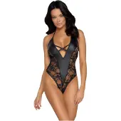 Cottelli Party - body lingerie à motif floral - noir - XL