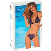 Obsessive Balitta - bikini brillant à col (violet) - M