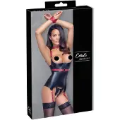 Cottelli Bondage - Haut push-up brillant avec collier - noir
