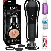 PDX - Masturbateur masculin succion et vibration - vagin - noir
