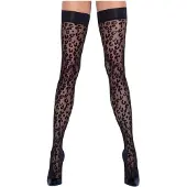 Cottelli Legwear - bas jarretières léopard - noir - 5